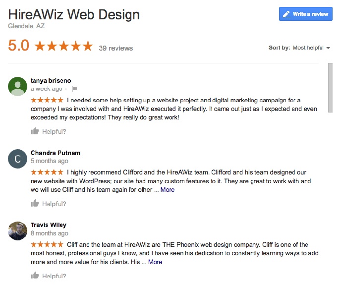 Hireawiz Web Design Review